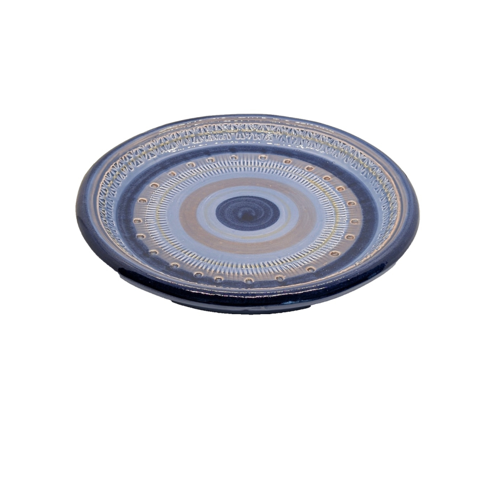 Stunning 12" Blue Ceramic Platter Made in Italy NWOT
